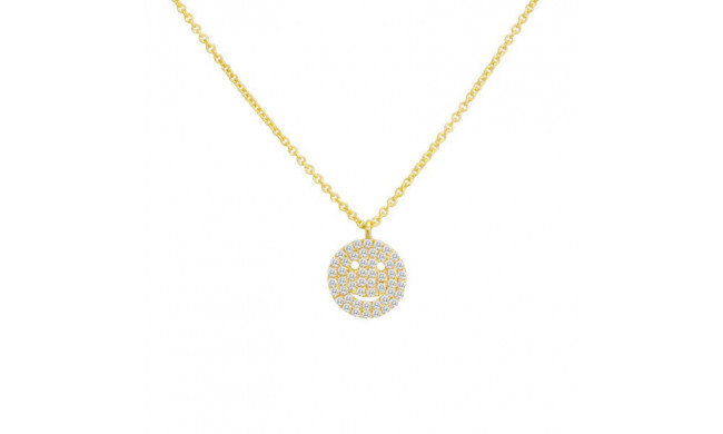 Meira T White Gold Smiley Face Necklace