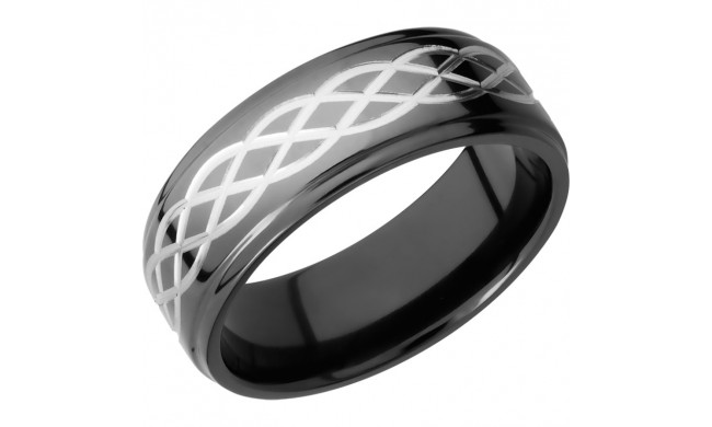 Lashbrook Black Zirconium 8mm Men's Wedding Band - Z8FGE_CELTIC6+POLISH