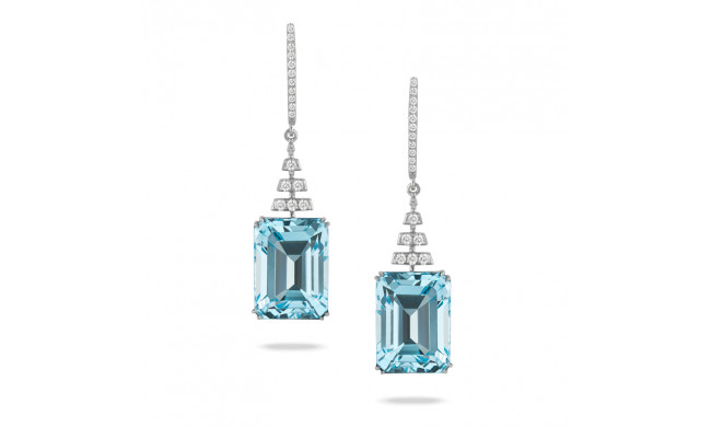 Doves Sky Blue 18k White Gold Gemstone Earrings - E9354BT