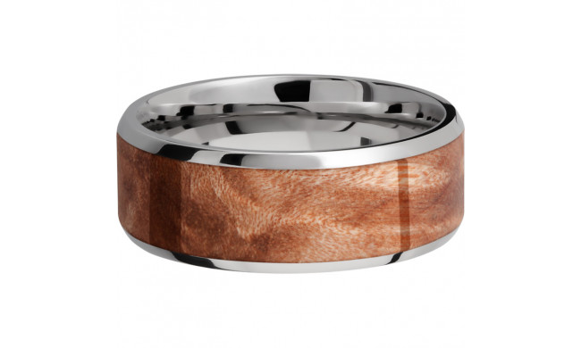 Lashbrook Titanium Hardwood 8mm Men's Wedding Band - HW8B16(NS)_MAPLEBURL+POLISH