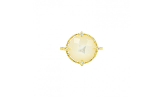 Freida Rothman Round Cocktail Ring - YZR090197B-MOP-8