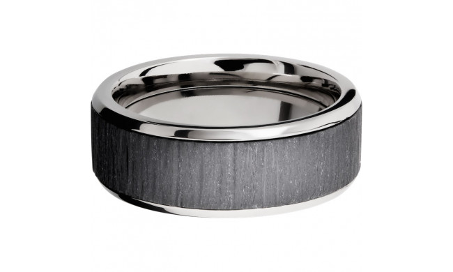 Lashbrook Titanium 8mm Men's Wedding Band - PF8B16(NS)_ZIRCONIUM+TREEBARK+1_POLISH