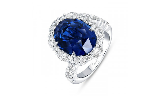 Uneek Precious Oval Blue Sapphire Engagement - R062OVBSU