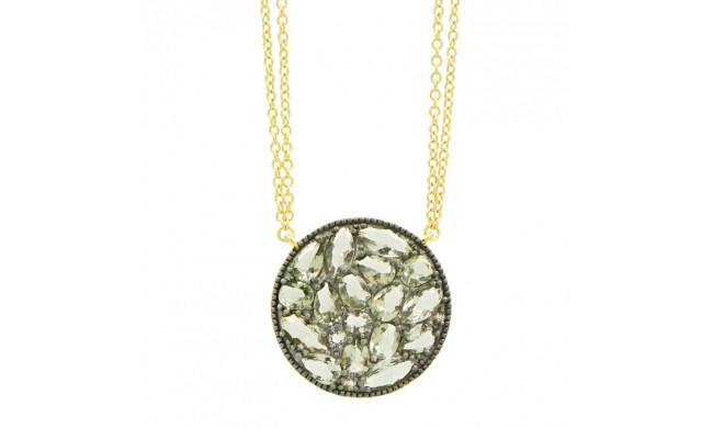 Freida Rothman Rose D'Or Rosecut Disc Pendant Necklace - RDYKGN19-16E