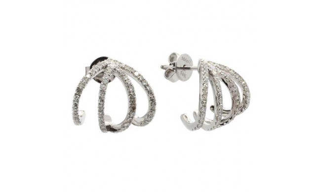 Meira T 14k White Gold Diamond Cage Earrings