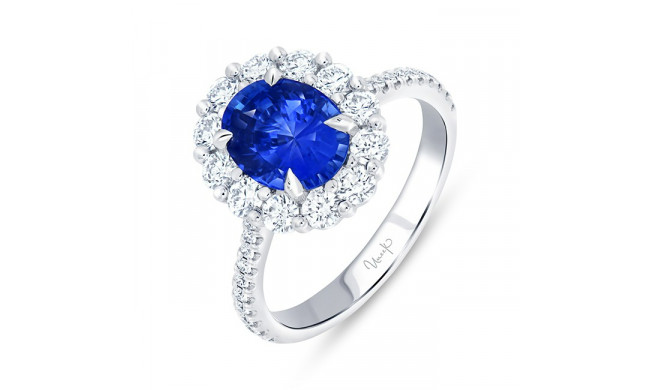 Uneek Blue Sapphire Diamond Engagement Ring - LVS10155BS