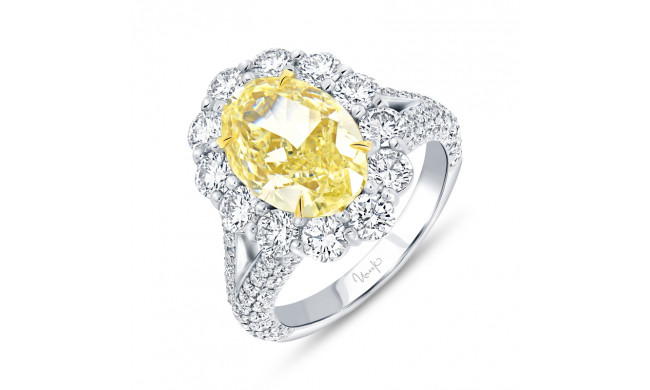 Uneek Natureal Oval Fancy Yellow Engagement Ring - R050OVFYU