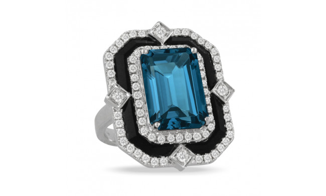 Doves London Blue 18k White Gold Diamond Ring - R9298BOLBT
