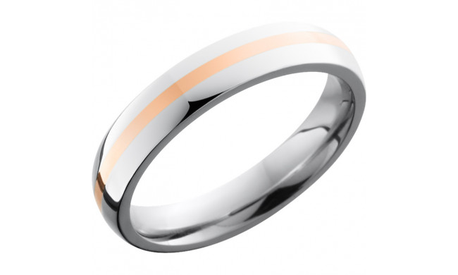 Lashbrook Rose & White Cobalt Chrome 4mm Men's Wedding Band - CC4D11_14KR+POLISH