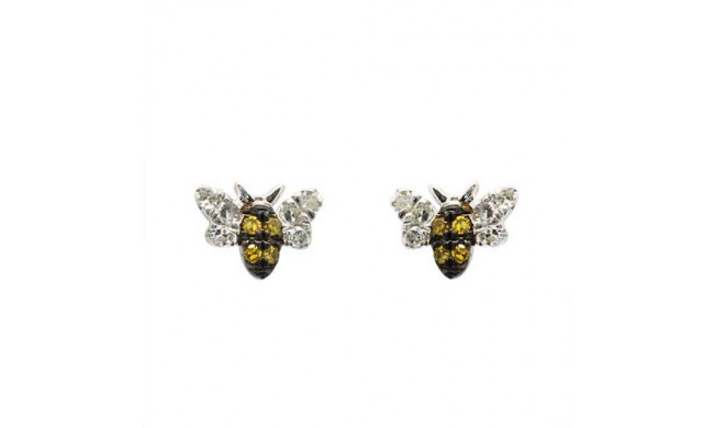 Meira T 14k White Gold Yellow Sapphire and Diamond Earrings