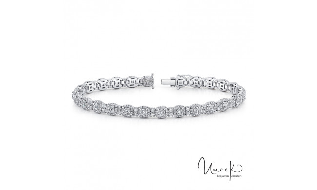 Uneek Round-Diamond-on-Cushion-Halo Bracelet - LVBRJ100S