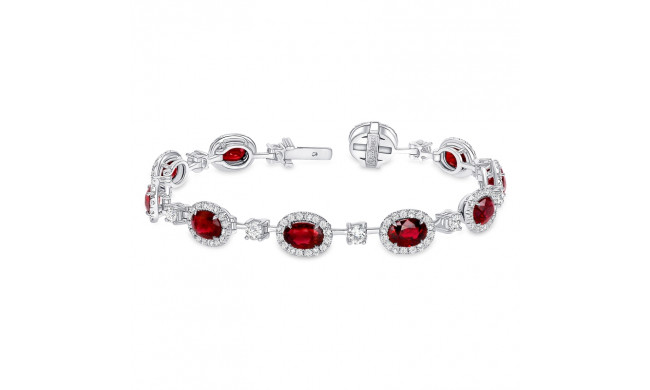 Uneek Oval Ruby Diamond Bracelet - LBR199RU