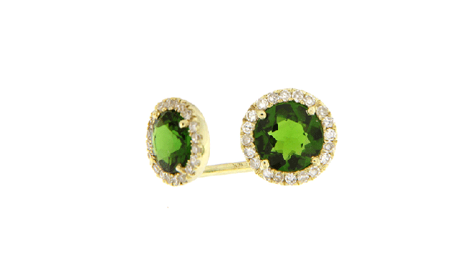 Meira T 14k Yellow Gold Chome Tourmaline Diamond Stud Earrings