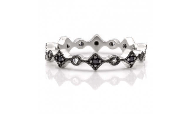 Freida Rothman Thin Harlequin Ring - PRZR090084B-BK-6