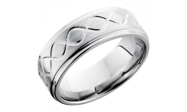 Lashbrook Cobalt Chrome 8mm Men's Wedding Band - CC8FGETALLINF+SATIN_POLISH