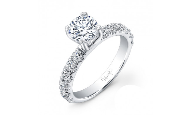 Uneek Classic Round Diamond Engagement Ring with U-Pave Upper Shank - USM02-6.5RD