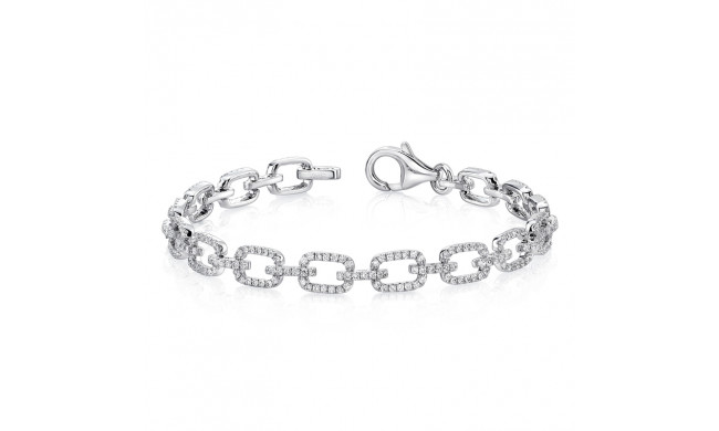 Uneek Pave Chain Link Bracelet with Rectangular Links - LVBR03