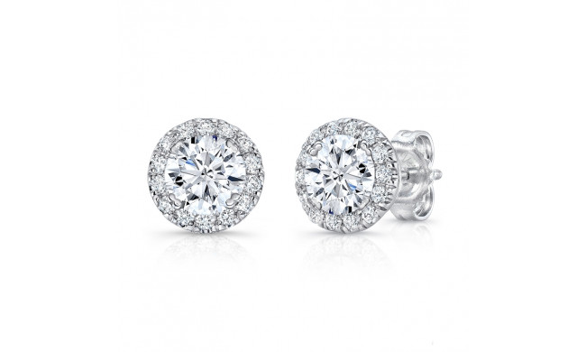 Uneek Round Diamond Halo Stud Earrings - LVE924W-5.0RD