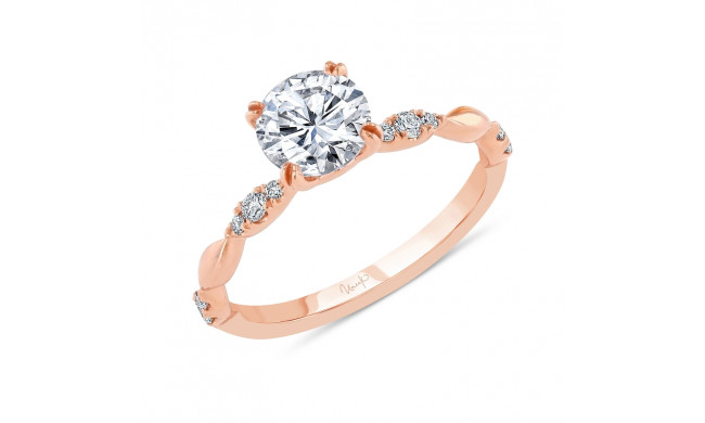 Uneek Us Collection Round Diamond Engagement Ring with Navette-Shaped Cluster Accents - SWUS334R-6.5RD