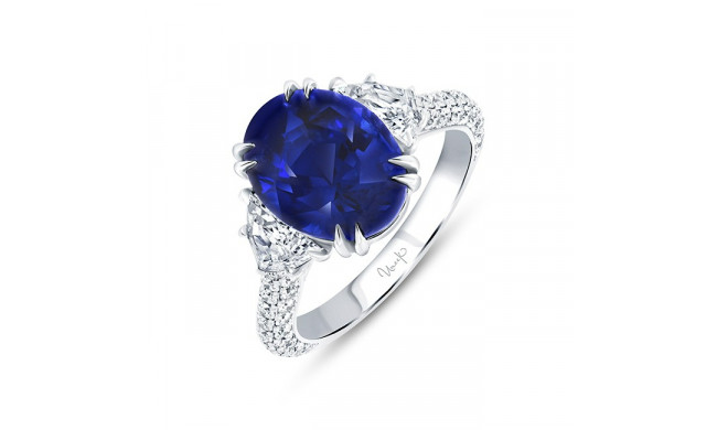 Uneek Precious Oval Blue Sapphire Engagement - R060OVBSU