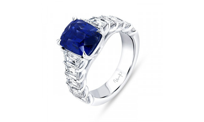 Uneek Blue Sapphire Diamond Engagement Ring - R072CUBS