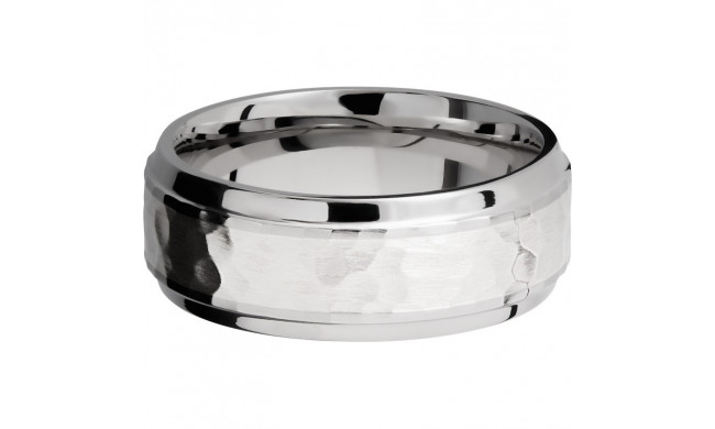 Lashbrook Cobalt Chrome 8mm Men's Wedding Band - CC8B14(S)_SS+HAMMER_POLISH