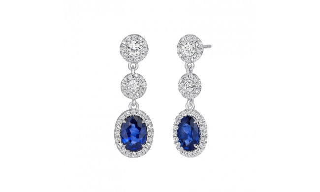 Uneek Oval Blue Sapphire Earrings - LVE940OVBS