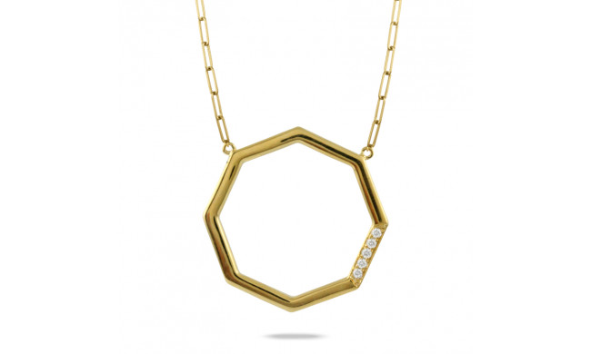 Doves Fibonacci 18k Yellow Gold Diamond Necklace - N9854