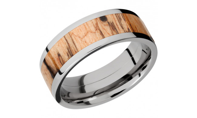 Lashbrook Titanium Hardwood 8mm Men's Wedding Band - HW8F15_SPALTEDTAMARIND+POLISH