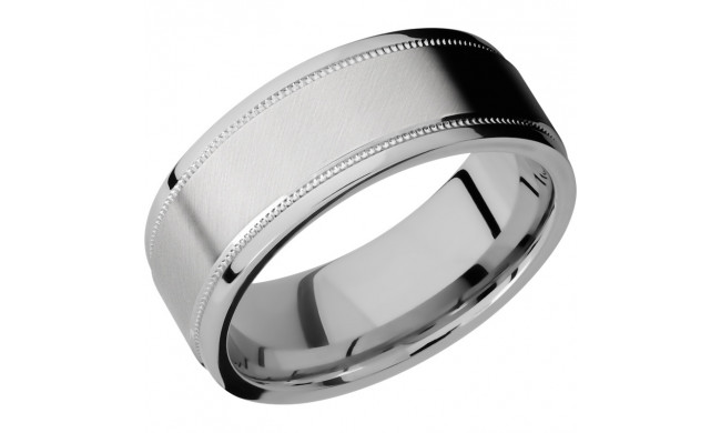 Lashbrook Cobalt Chrome 8mm Men's Wedding Band - CC8FGEW2UMIL+ANGLE+SATIN_POLISH