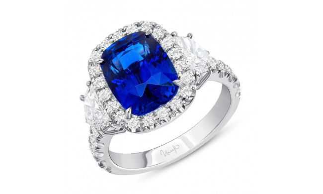 Uneek Cushion Cut Blue Sapphire Engagement Ring - LVS1040CUBS