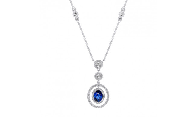 Uneek Blue Sapphire Diamond Pendant - LVN937OVBS