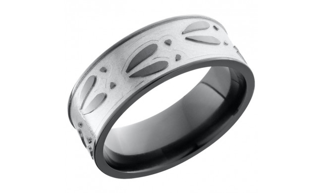 Lashbrook Black Zirconium 8mm Men's Wedding Band - Z8F_DEERU+BEAD_POLISH