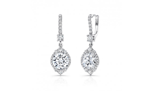 Uneek Petals Design Round Diamond Dangling Earrings - LVE941RD