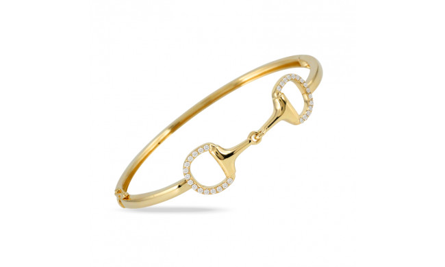 Doves Equestrian 18k Yellow Gold Bangle Bracelet - B9764-1