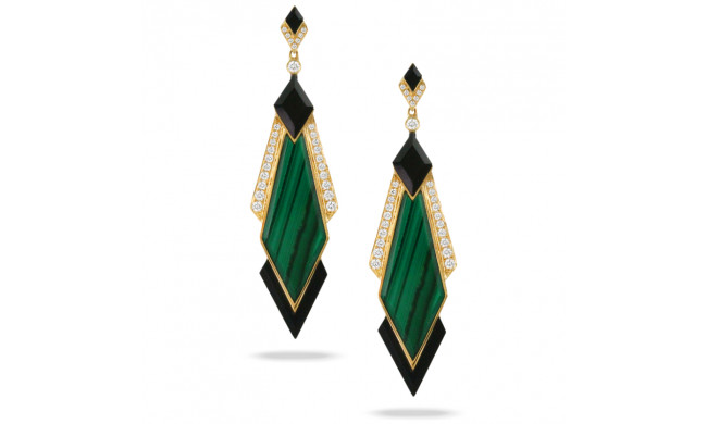 Doves Verde 18k White Gold Gemstone Earrings - E9232BOMC