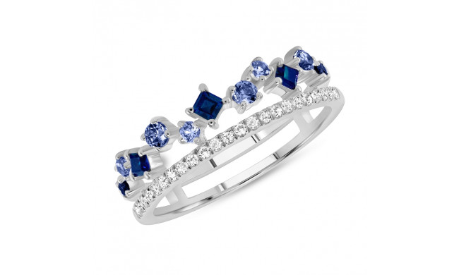 Uneek Blue Sapphire Diamond Fashion Ring - LVBAD302WBS
