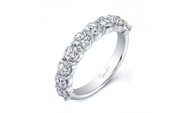 Uneek 9-Diamond Shared-Prong Wedding Band with Scalloped Edges - UWB04