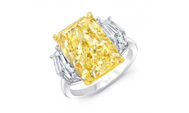 Uneek Radiant Fancy Light Yellow Diamond Engagement Ring - LVS1038RADFY