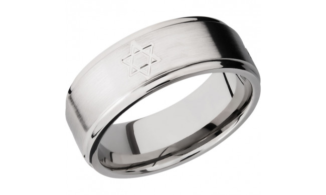 Lashbrook Titanium 8mm Men's Wedding Band - 8FGE4SOD+SATIN_POLISH