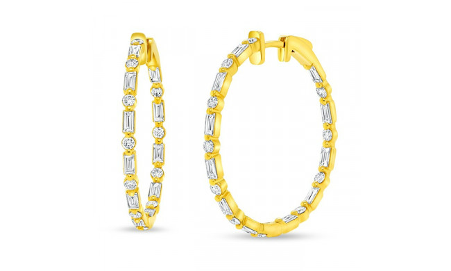 Uneek Chatterley Round Diamond Hoop Earrings - LVEE102