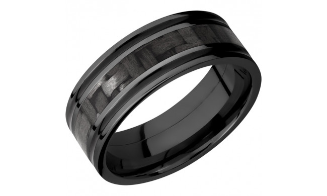 Lashbrook Black Zirconium 8mm Men's Wedding Band - ZC8F1321_CFA+POLISH