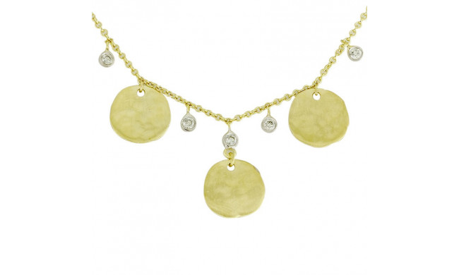 Meira T 14k Yellow Gold Asymmetrical Disc Necklace