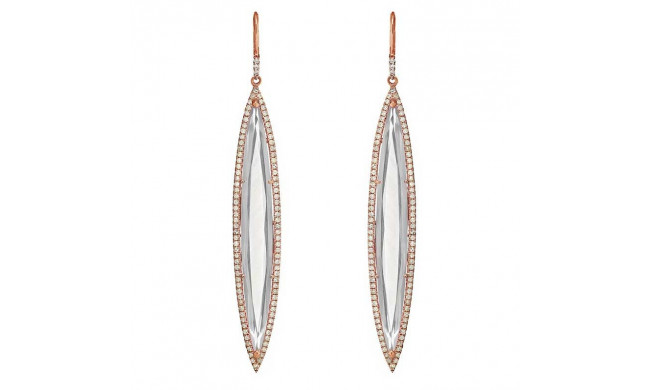 Meira T 14k Rose Gold and Rose Quartz Drop Earrings