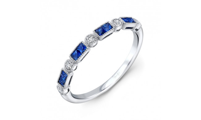 Uneek Princess Cut Blue Sapphire and Diamond Fashion Ring - RB041BSU