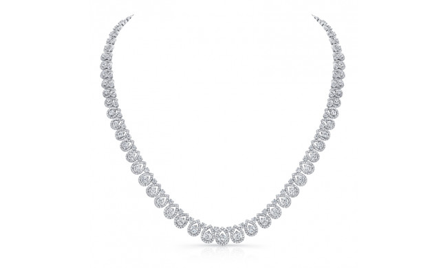 Uneek 15-Carat Diamond Teardrop Halo Necklace - LVNJ14