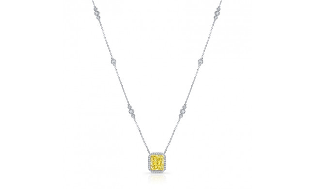 Uneek Radiant Fancy Yellow Diamond Pendant - PN007U