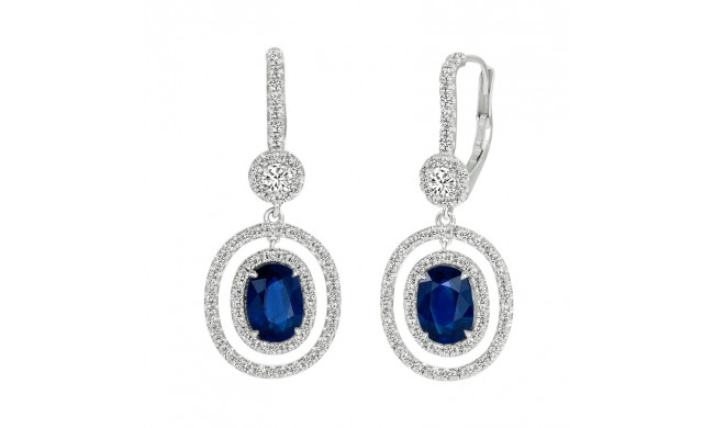 Uneek Blue Sapphire Diamond Earrings - LVE938OVBS