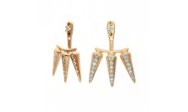 Meira T Rose Gold and Diamond Spike Earrings