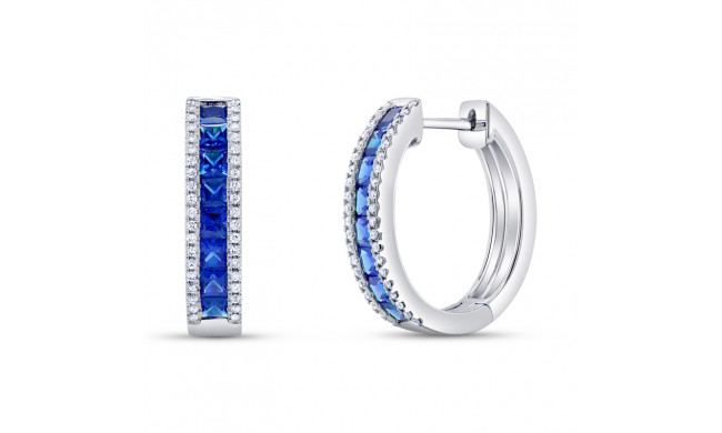 Uneek Blue Sapphire Diamond Earrings - LVEMI1428S
